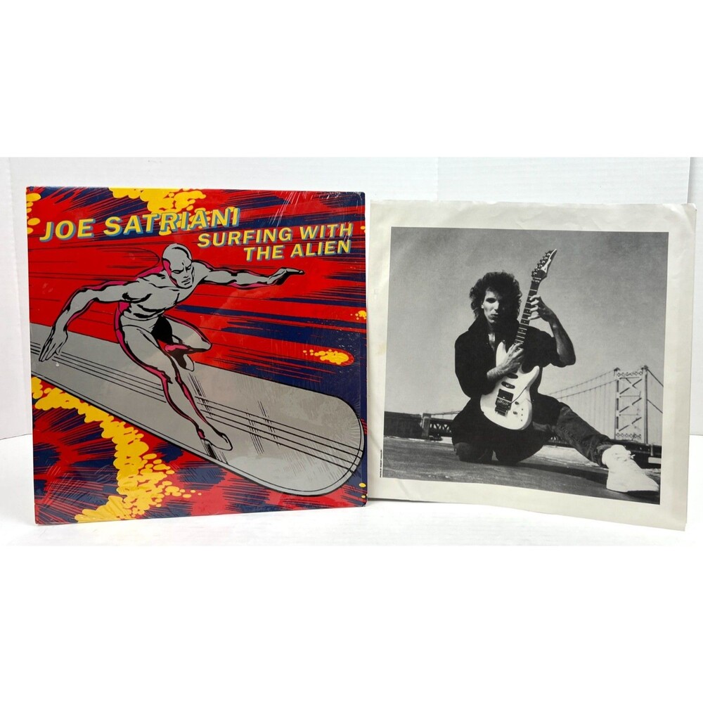 Vtg 1987 Joe Satriani Surfing With The Alien Vinyl LP Record Relativity 88561